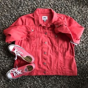 OLD NAVY Coral colored jean jacket XXL